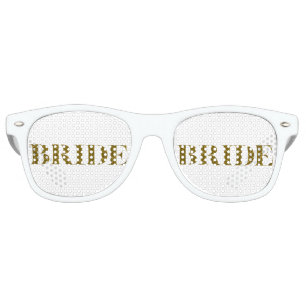 Glitter Bride Gold Retro Sunglasses