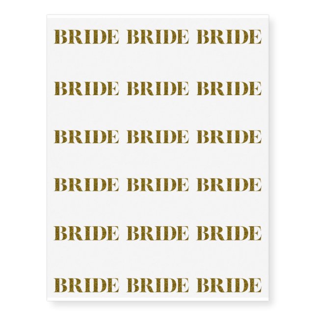 Glitter Bride Gold Temporary Tattoos (Front)
