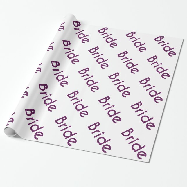 Glitter Bride Purple Wrapping Paper (Unrolled)