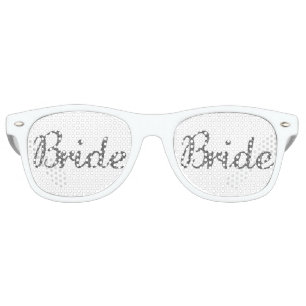 Glitter Bride Silver Retro Sunglasses