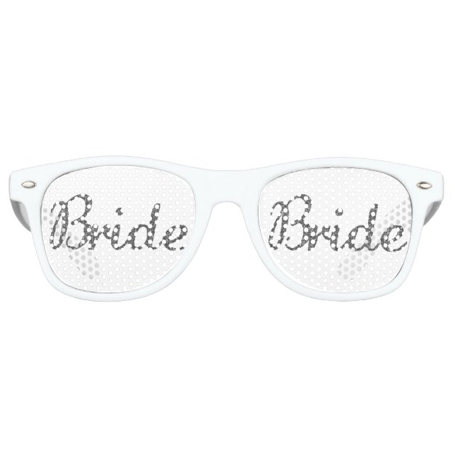Glitter Bride Silver Retro Sunglasses (Front)