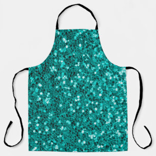 Glitter bright turquoise texture apron