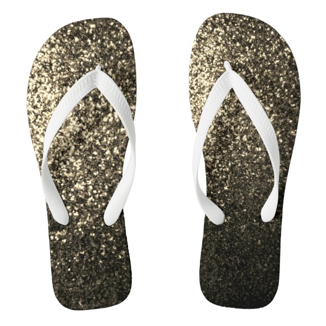 Glitter bronze flip flops (Footbed)