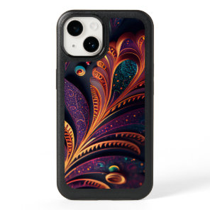 Glitter Bronze Purple Leaf Botanical OtterBox iPhone 14 Case