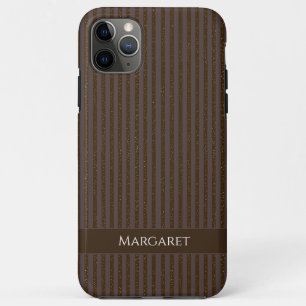Glitter brown Minimal Modern Initial Monogram iPhone 11 Pro Max Case
