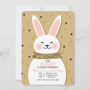 Glitter Bunny Invitation