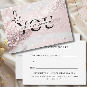 GLITTER BUSINESS GIFT CERTIFICATE for you