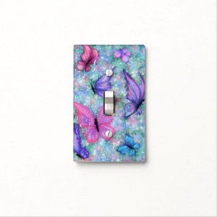Glitter Butterflies Light Switch Cover