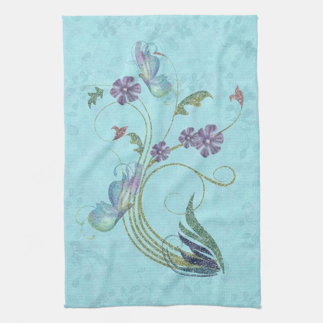 Glitter Butterflies Towel (Vertical)