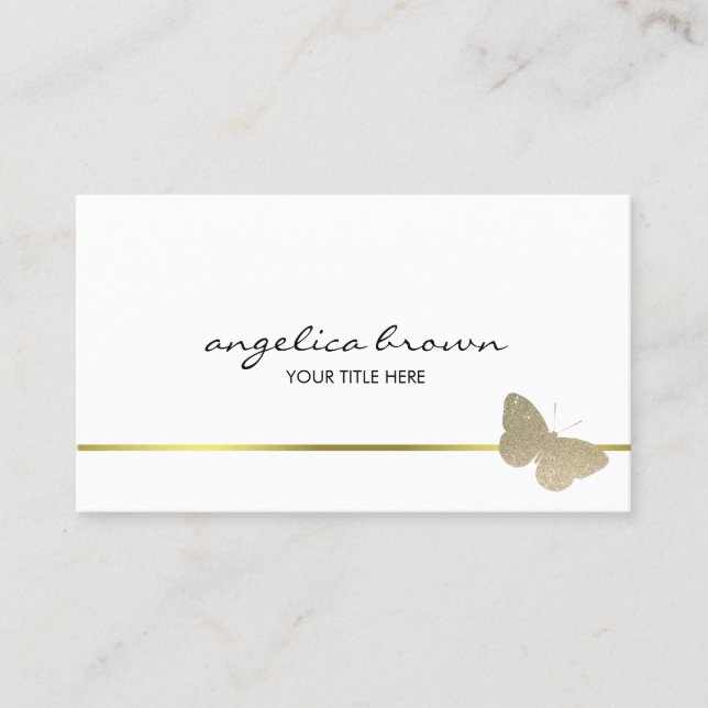Glitter Butterfly Business Card (Front)