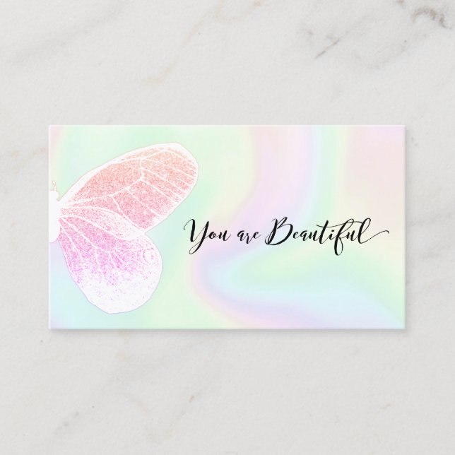 Glitter Butterfly  Holographic Salon  Appointment (Front)