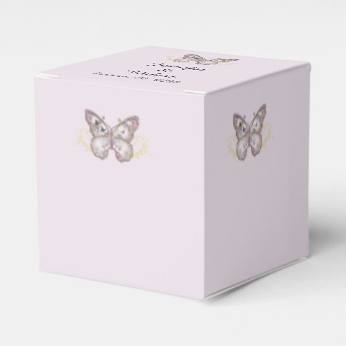 Glitter Butterfly on Lavender Wedding Favor Box