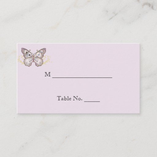 Customizable Glitter Butterfly on Lavender Wedding Place Cards Business Card Template