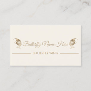 Glitter Butterfly Wings Swirl Gold Business Card