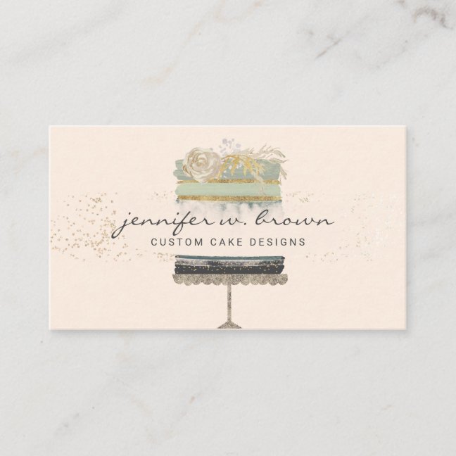 Glitter Cake Business Card