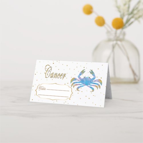 Glitter Cancer Gold Confetti Birthday Place Card