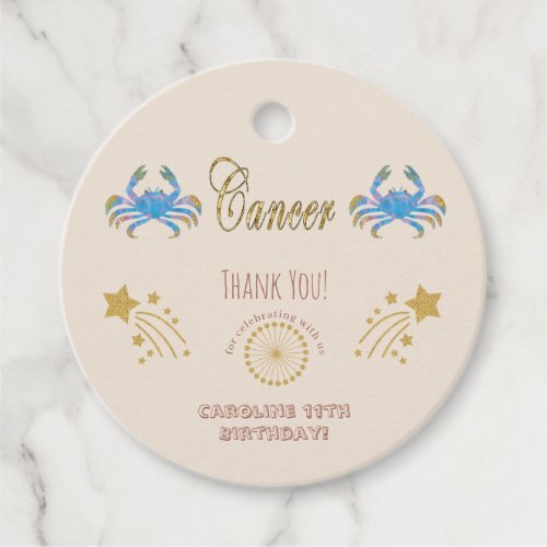 Glitter Cancer Gold Shooting Stars Thank You Favor Tags