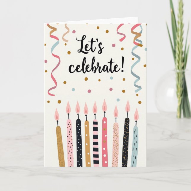 Glitter Candle Birthday Card (Front)