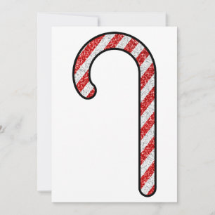 Glitter Candy Cane Holiday Card