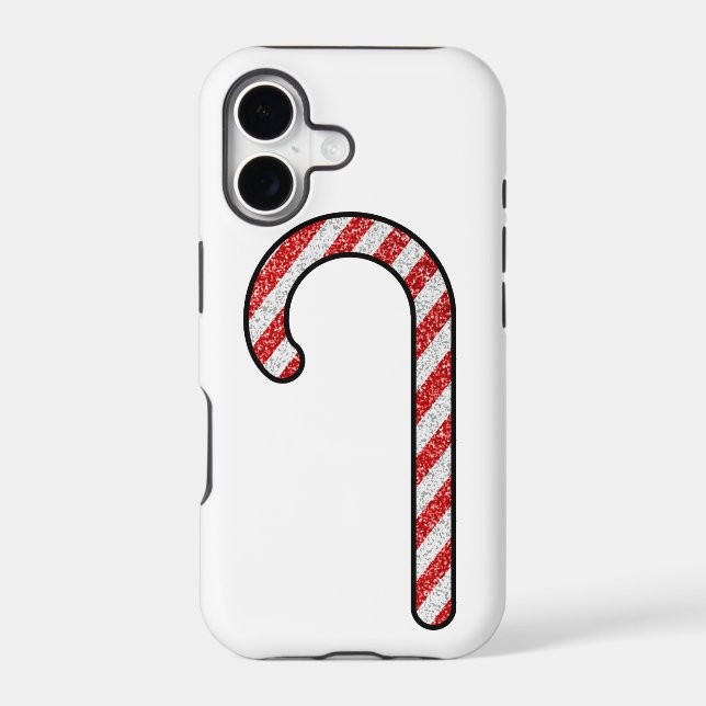 Glitter Candy Cane Iphone Case (Back)