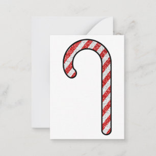 Glitter Candy Cane Note Card