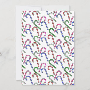 Glitter Candy Cane Pattern Holiday Card