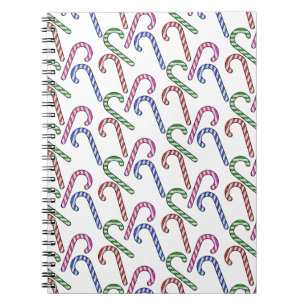 Glitter Candy Cane Pattern Notebook