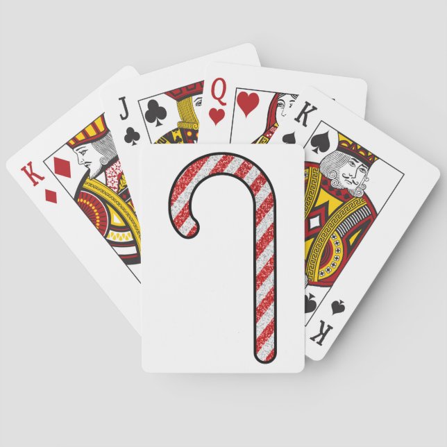 Glitter Candy Cane Poker Cards (Back)
