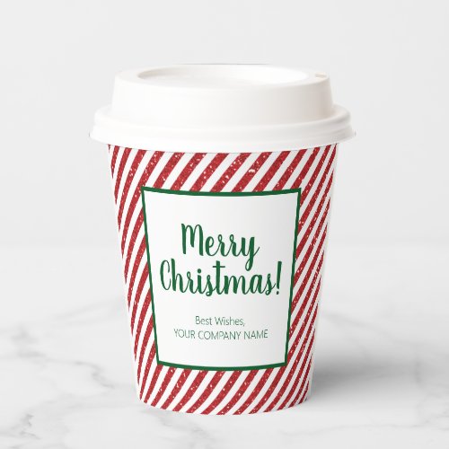 Glitter Candy Cane Striped Company Paper Cups