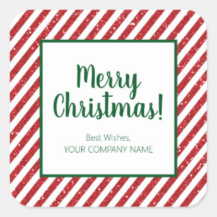 Round Personalised Merry Christmas business logo Round Stickers 05 