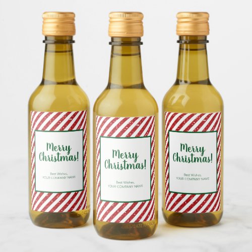 Glitter Candy Cane Striped Company Wine Label