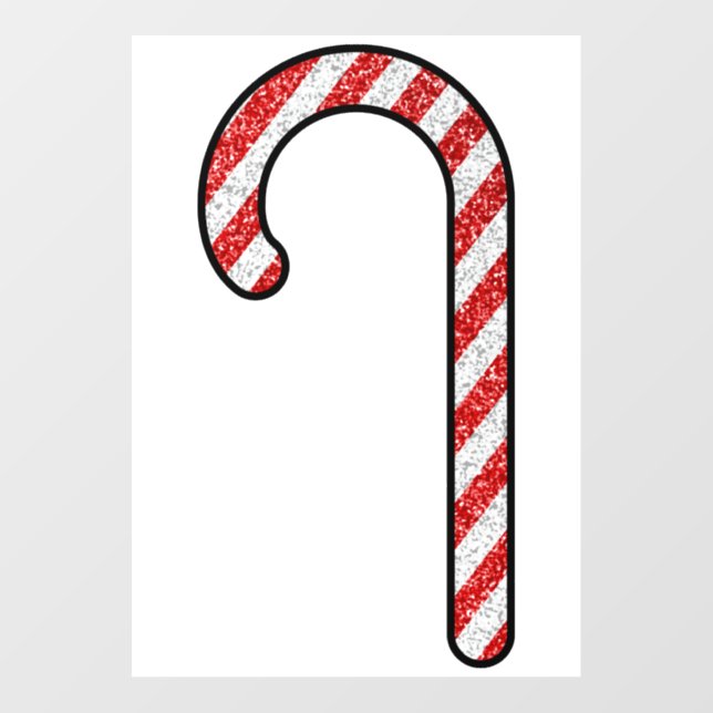 Glitter Candy Cane Wall Decal (Front)