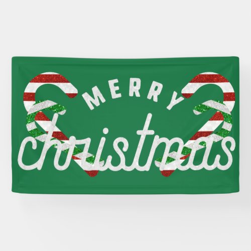 Glitter Candy Canes Banner