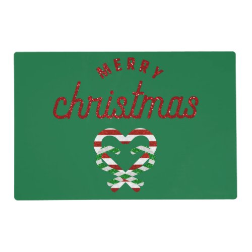 Glitter Candy Canes Placemat