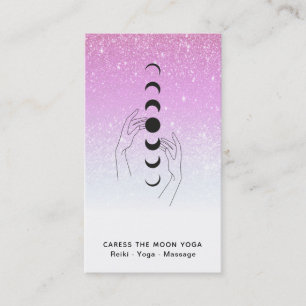 *~* Glitter Caress Moon Phases - Hand Celestial Business Card