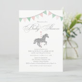 Glitter Carousel Horse | Baby Shower Invitation (Standing Front)