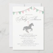 Glitter Carousel Horse | Baby Shower Invitation (Front)
