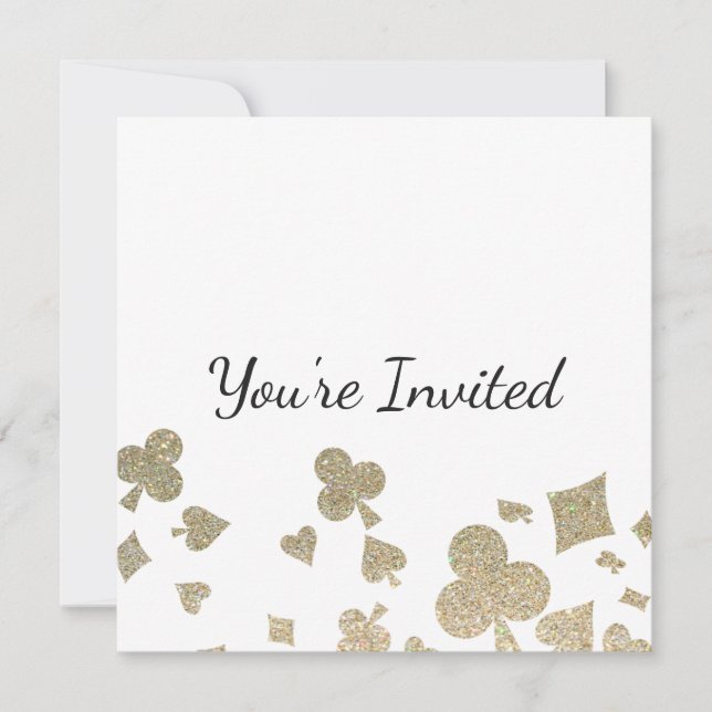 Glitter Casino Birthday Party Invitation (Front)