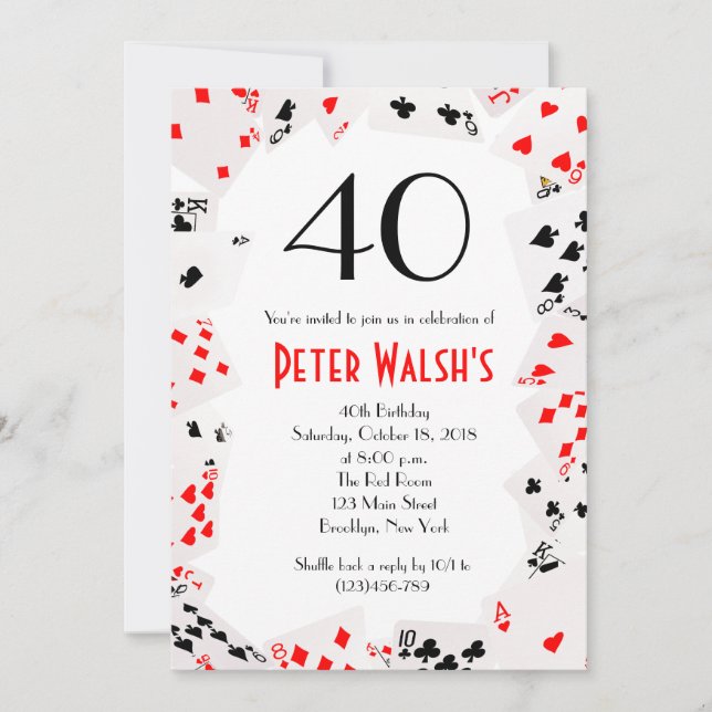 Glitter Casino Las Vegas Birthday Invitation (Front)