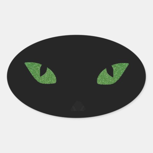 Glitter Cat Eyes Oval Sticker