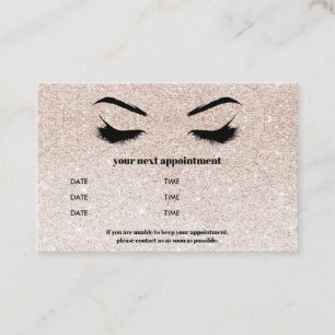 Glitter champagne pink Browbar Eyelash Luxury Business Card