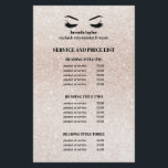 Glitter champagne pink EYELASH SALON SERVICE LIST Flyer<br><div class="desc">Eyelash Extensions price list a perfect way to show your services and and pricing. Includes four customizable headings and body text fields, and space for your business contact information along the bottom. To adjust layout, enter your text and then use the Customize function to change positioning and font sizes.are perfect...</div>