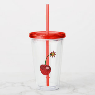 Glitter Cherry Bomb Acrylic Tumbler