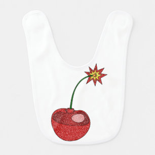 Glitter Cherry Bomb Baby Bib