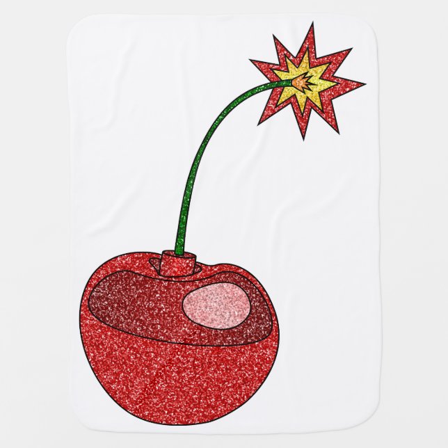 Glitter Cherry Bomb Baby Blanket (Front)