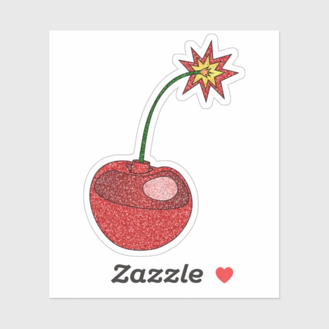 Glitter Cherry Bomb Custom-Cut Vinyl Stickers (Sheet)