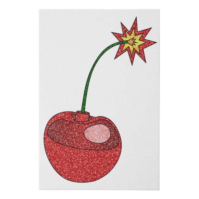Glitter Cherry Bomb Faux Canvas Print (Front)