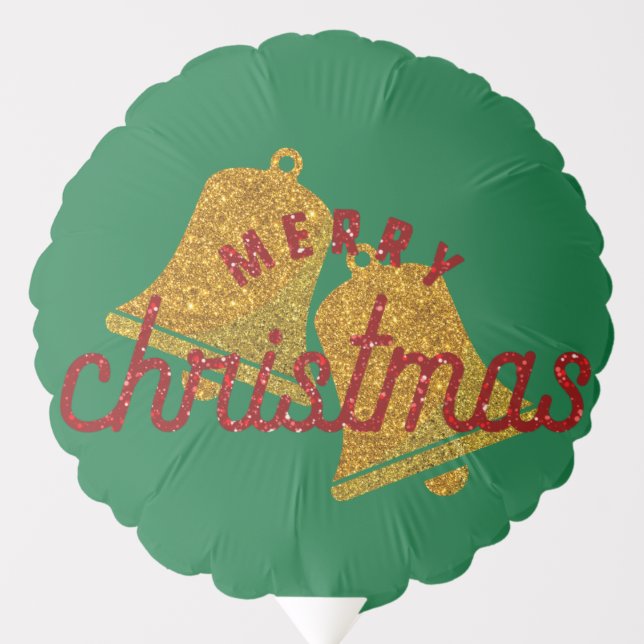 Glitter Christmas Bells Balloon (Front)