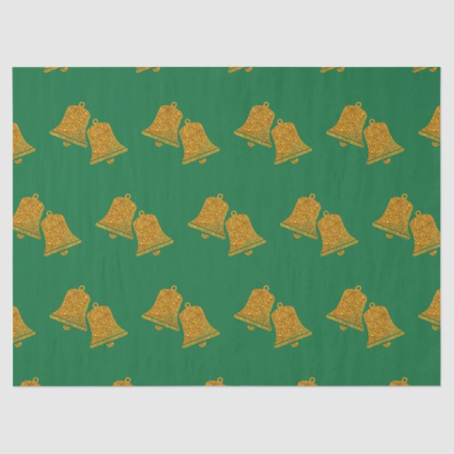 Glitter Christmas Bells Tissue Paper (Front)