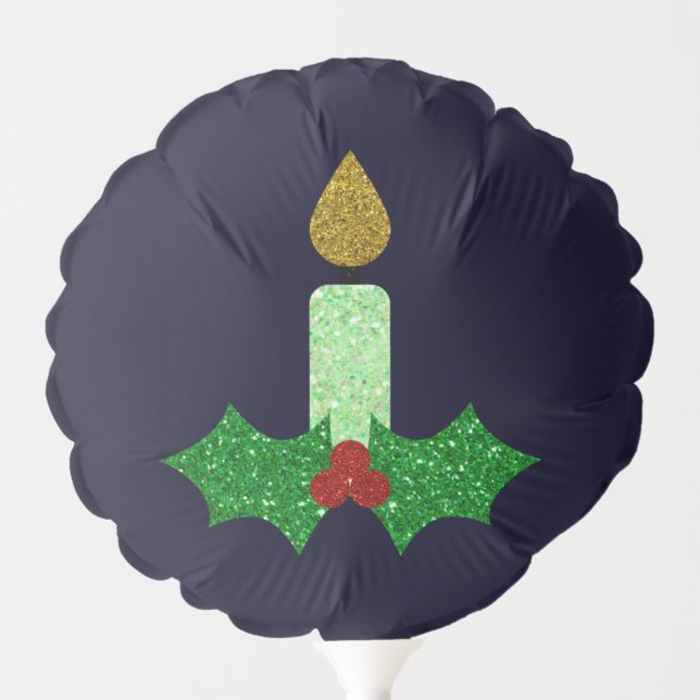 Glitter Christmas Candle Balloon (Front)